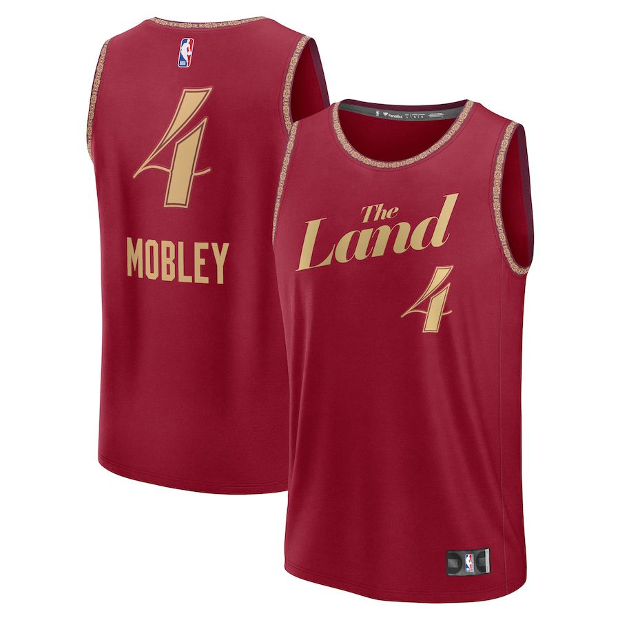 Men Cleveland Cavaliers #4 Evan Mobley Fanatics Branded Wine City Edition 2023-24 Fast Break NBA Jersey